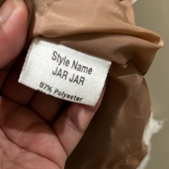 NWT Designers Remix Collection Taupe Pleated Skirt With Lace Trim and Ribbons - Picture 7 of 8